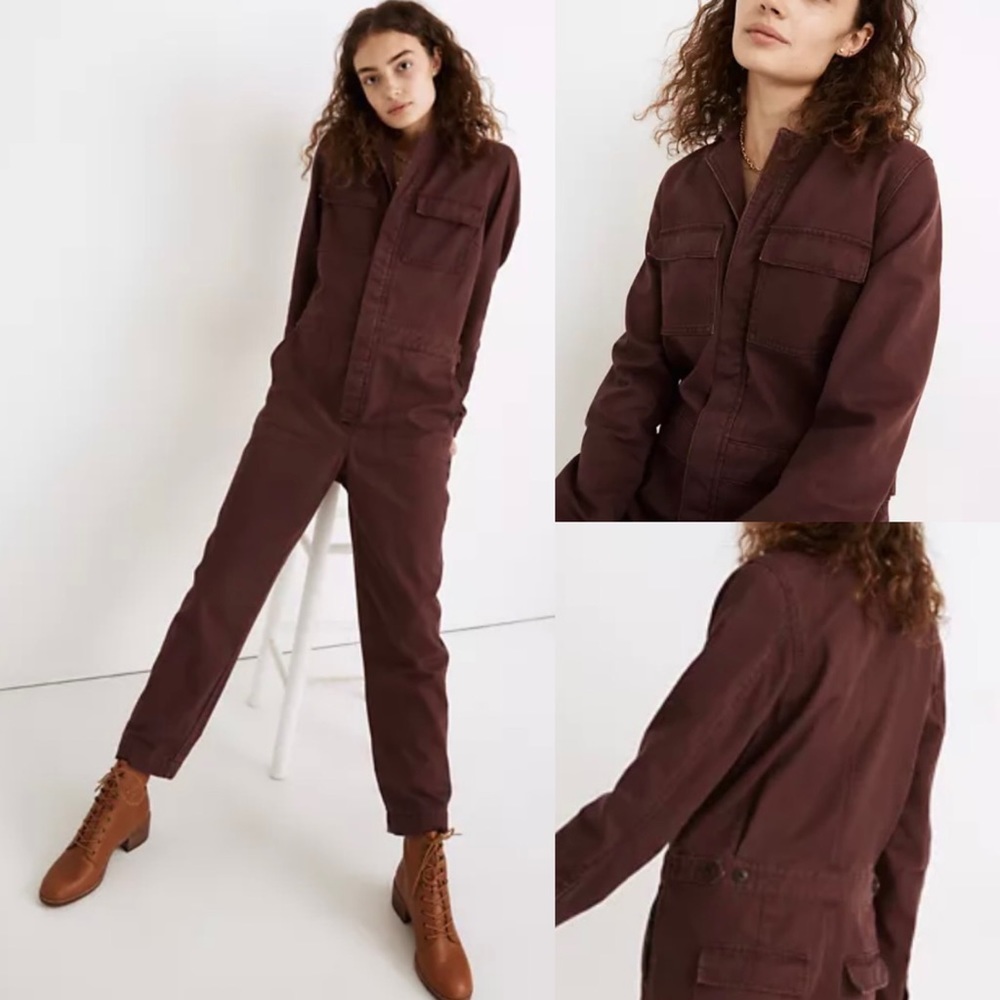 Madewell Coverall Jumpsuit Dark Fig size XS X-Small